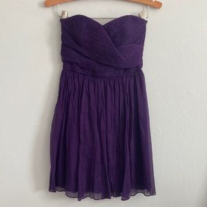 Purple silk strapless J. Crew mini dress - size 0